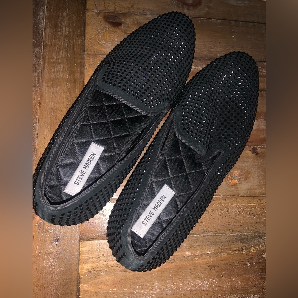 Men’s Steve Madden black sparkle loafers size 11.5